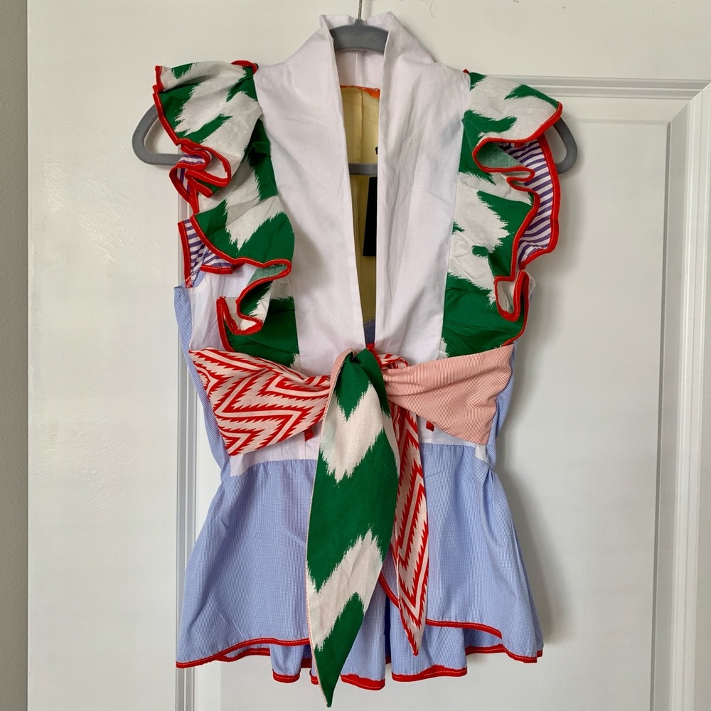 Multicolor Ruffle Crop Top